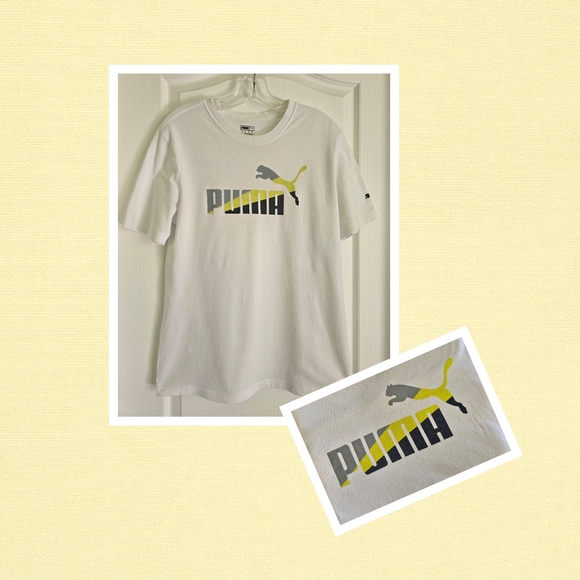 Puma White Tee with Logo, Size S - Picture 1 of 7